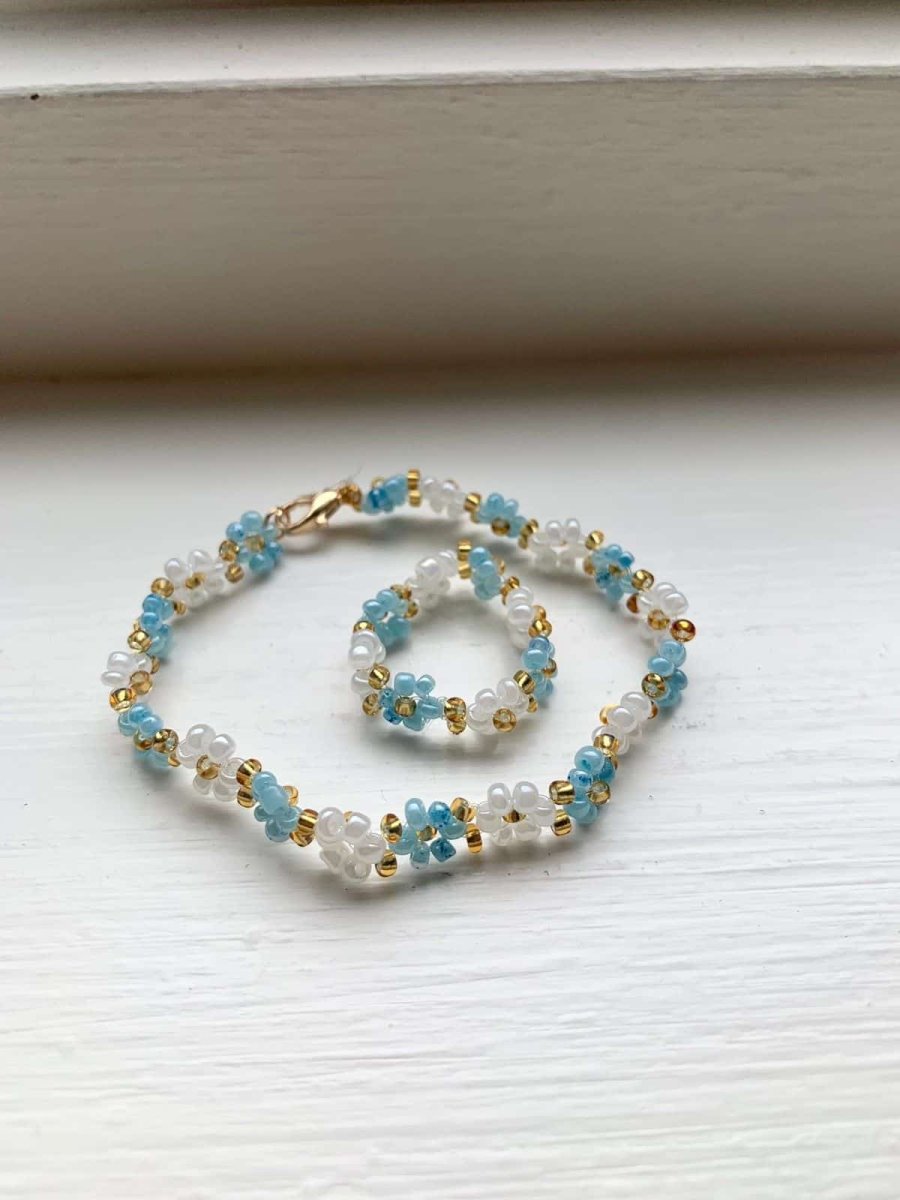 Perlet armbånd og ring