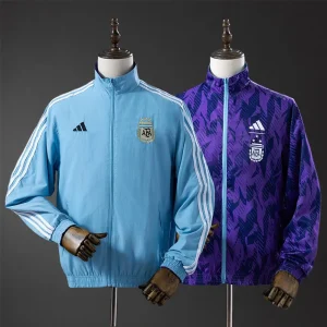 2025 Argentina DNA Reversible Track Top lyseblå lilla 2-i-1 Treningsjakke