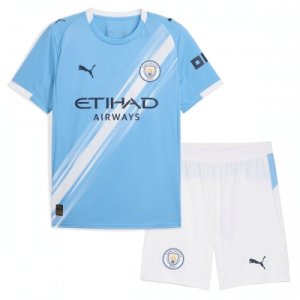 Manchester City Hjemmedrakt Barn 2025/26 – Blå og Hvit Fotball Barndrakt