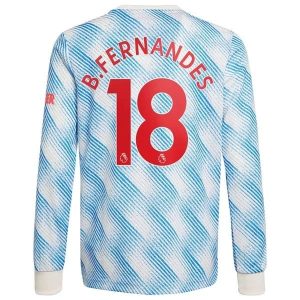 Billige Fotballdrakter Manchester United B.Fernandes 18 Bortedrakt 2021-2022 – Langermet