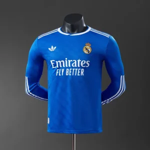 Real Madrid 25/26 Tredjedrakt Blå Herre Fotballtrøye Langermet