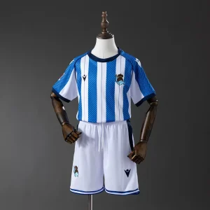 Real Sociedad 2025/26 Hjemmedrakt Barn Blå/Hvit