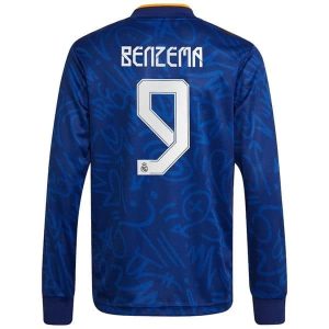 Fotballdrakter Real Madrid Benzema 9 Bortedrakt 2021-2022 – L/S