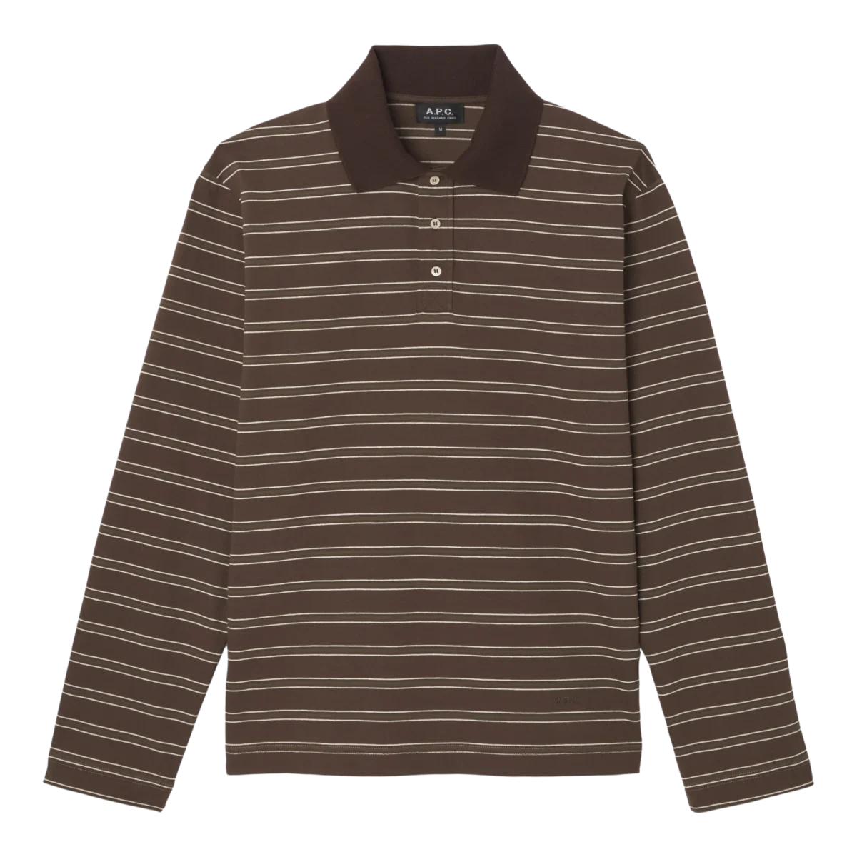 A.P.C. - Polo Manches Longues Raye Longsleeve - Brown - Image 2